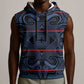 Basotho Blanket Sleeveless Hoodie Lesotho Motlatsi Seanamarena Heritage - Blue - African Pride