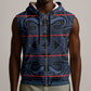 Basotho Blanket Sleeveless Zip Hoodie Lesotho Motlatsi Seanamarena Heritage - Blue - African Pride