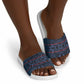 Lesotho Seanamarena - Motlatsi Slide Sandals Basotho Traditional Blanket Style - Blue