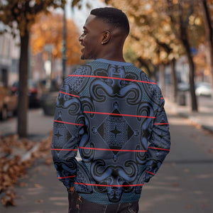 Basotho Blanket Sweatshirt Lesotho Motlatsi Seanamarena Heritage - Blue - African Pride