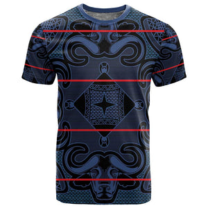 Basotho Blanket T shirt Lesotho Motlatsi Seanamarena Heritage - Blue - African Pride