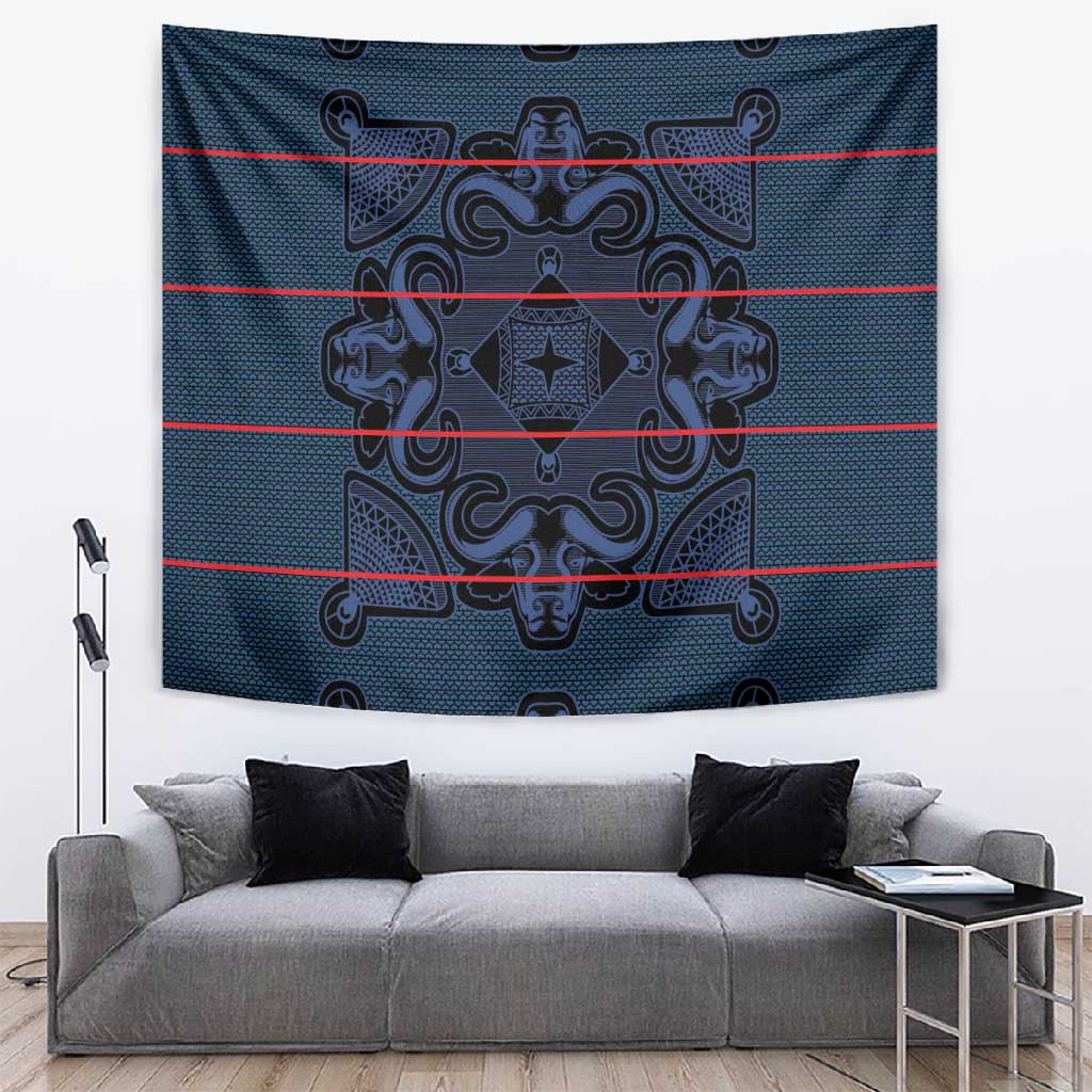 Basotho Blanket Tapestry Lesotho Motlatsi Seanamarena Heritage - Blue - African Pride