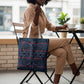Lesotho Seanamarena - Motlatsi Tote Bag Basotho Traditional Blanket Style - Blue