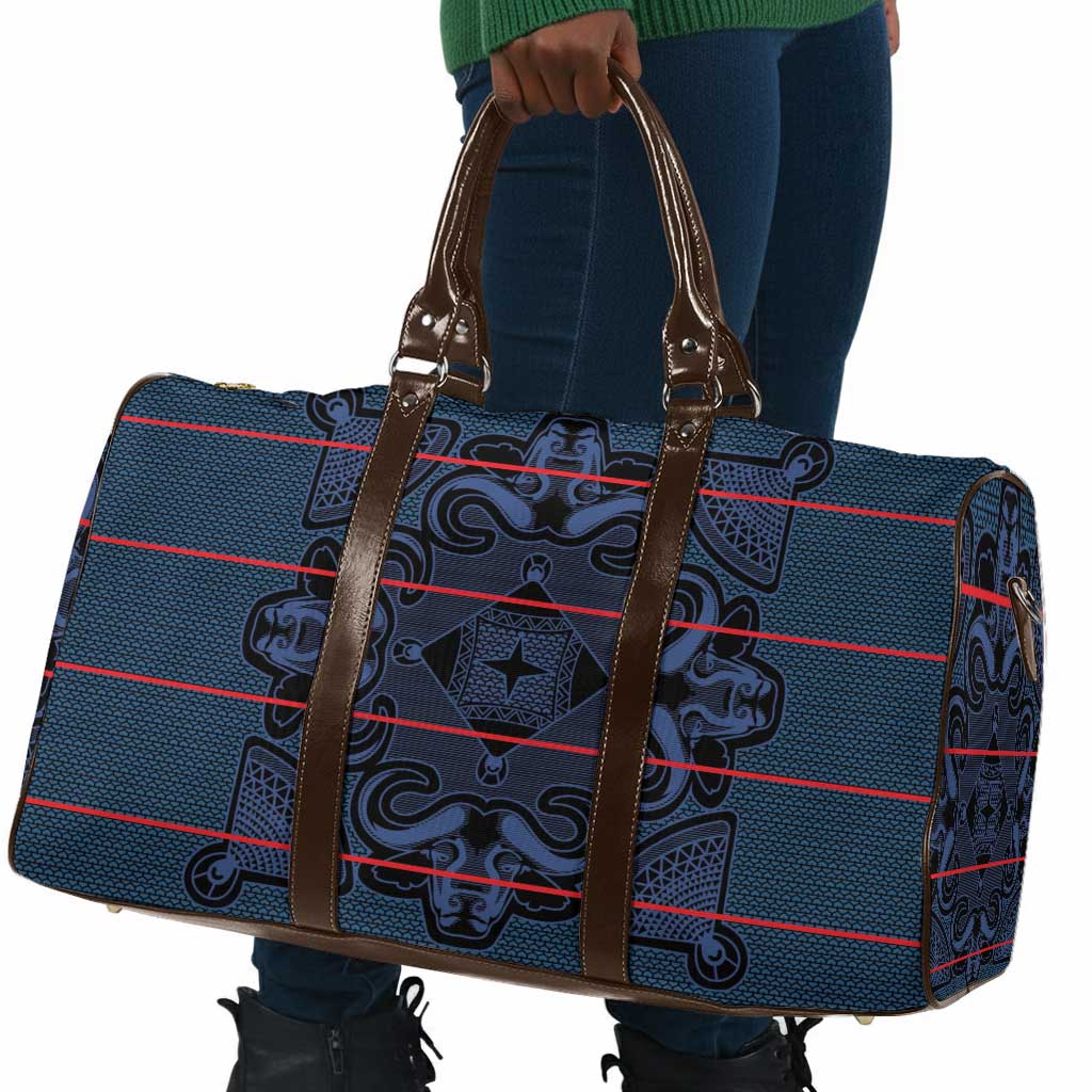 Lesotho Seanamarena - Motlatsi Travel Bag Basotho Traditional Blanket Style - Blue
