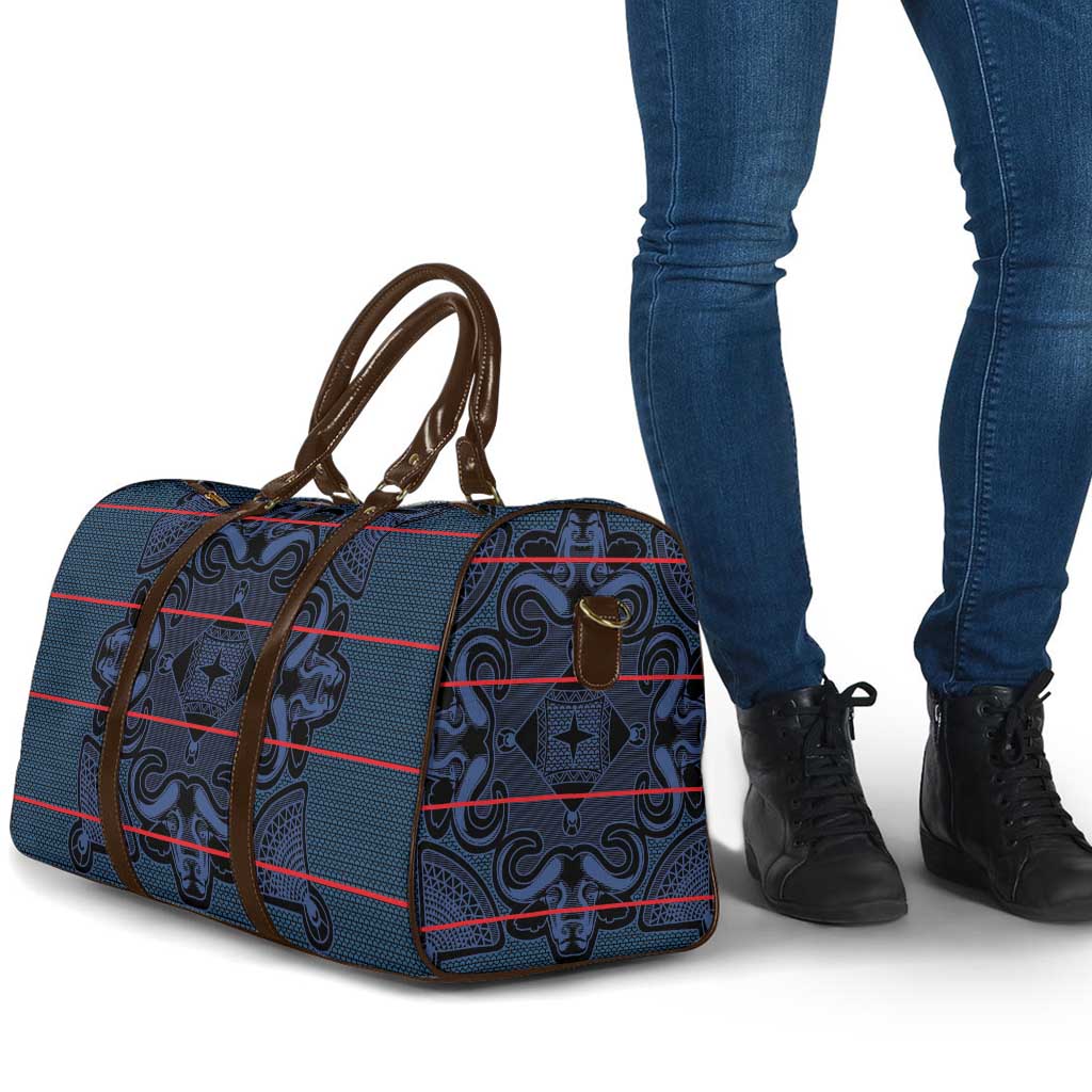 Lesotho Seanamarena - Motlatsi Travel Bag Basotho Traditional Blanket Style - Blue