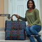 Lesotho Seanamarena - Motlatsi Travel Bag Basotho Traditional Blanket Style - Blue