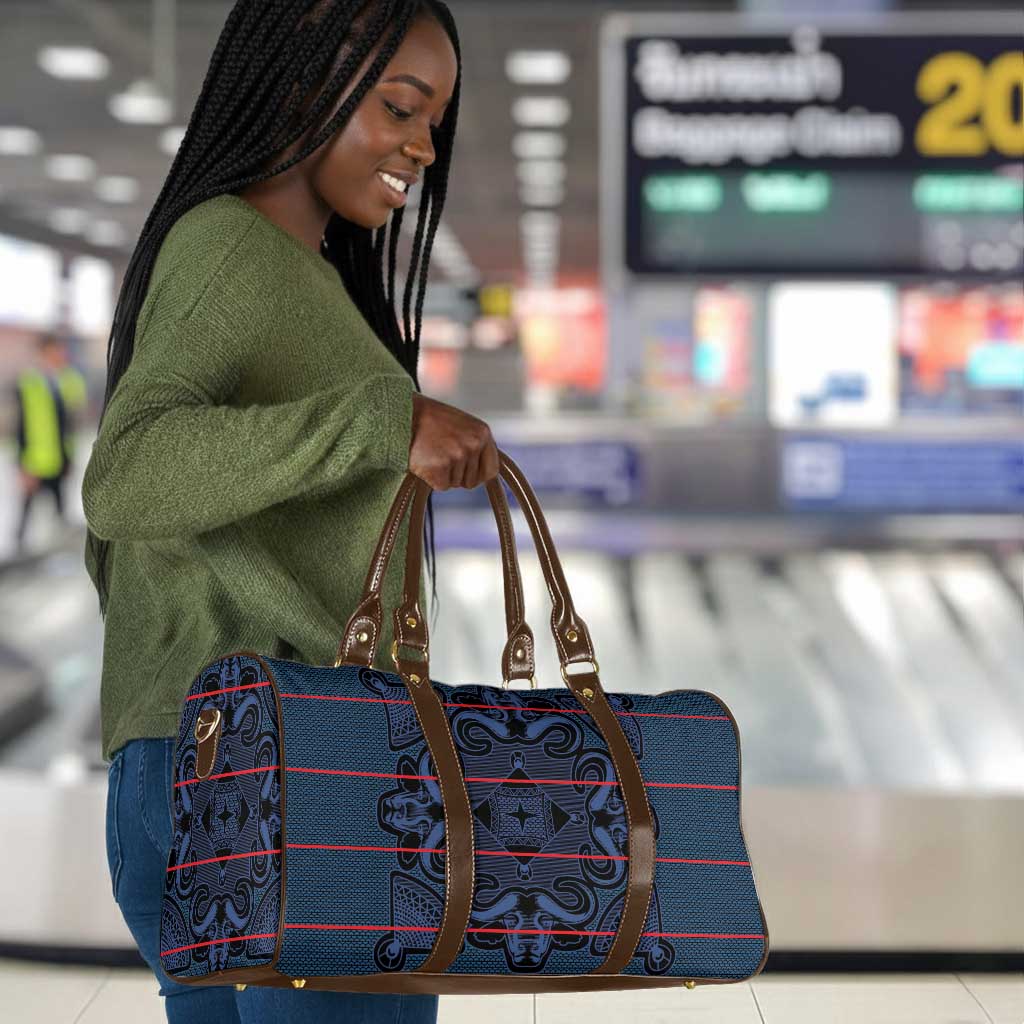 Lesotho Seanamarena - Motlatsi Travel Bag Basotho Traditional Blanket Style - Blue