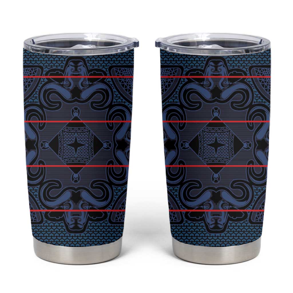 Basotho Blanket Tumbler Cup Lesotho Motlatsi Seanamarena Heritage - Blue - African Pride