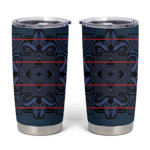 Basotho Blanket Tumbler Cup Lesotho Motlatsi Seanamarena Heritage - Blue - African Pride