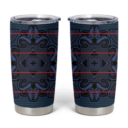 Basotho Blanket Tumbler Cup Lesotho Motlatsi Seanamarena Heritage - Blue - African Pride