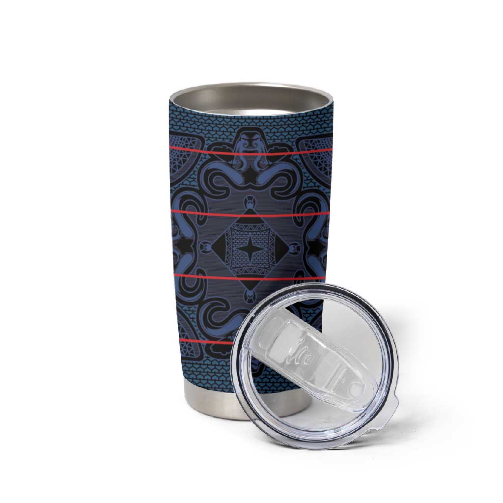 Basotho Blanket Tumbler Cup Lesotho Motlatsi Seanamarena Heritage - Blue - African Pride