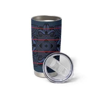Basotho Blanket Tumbler Cup Lesotho Motlatsi Seanamarena Heritage - Blue - African Pride