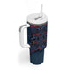 Basotho Blanket Tumbler With Handle Lesotho Motlatsi Seanamarena Heritage - Blue - African Pride