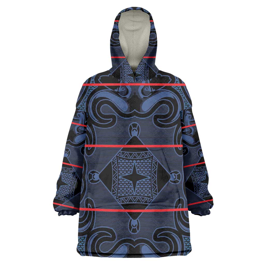 Basotho Blanket Wearable Blanket Hoodie Lesotho Motlatsi Seanamarena Heritage - Blue - African Pride