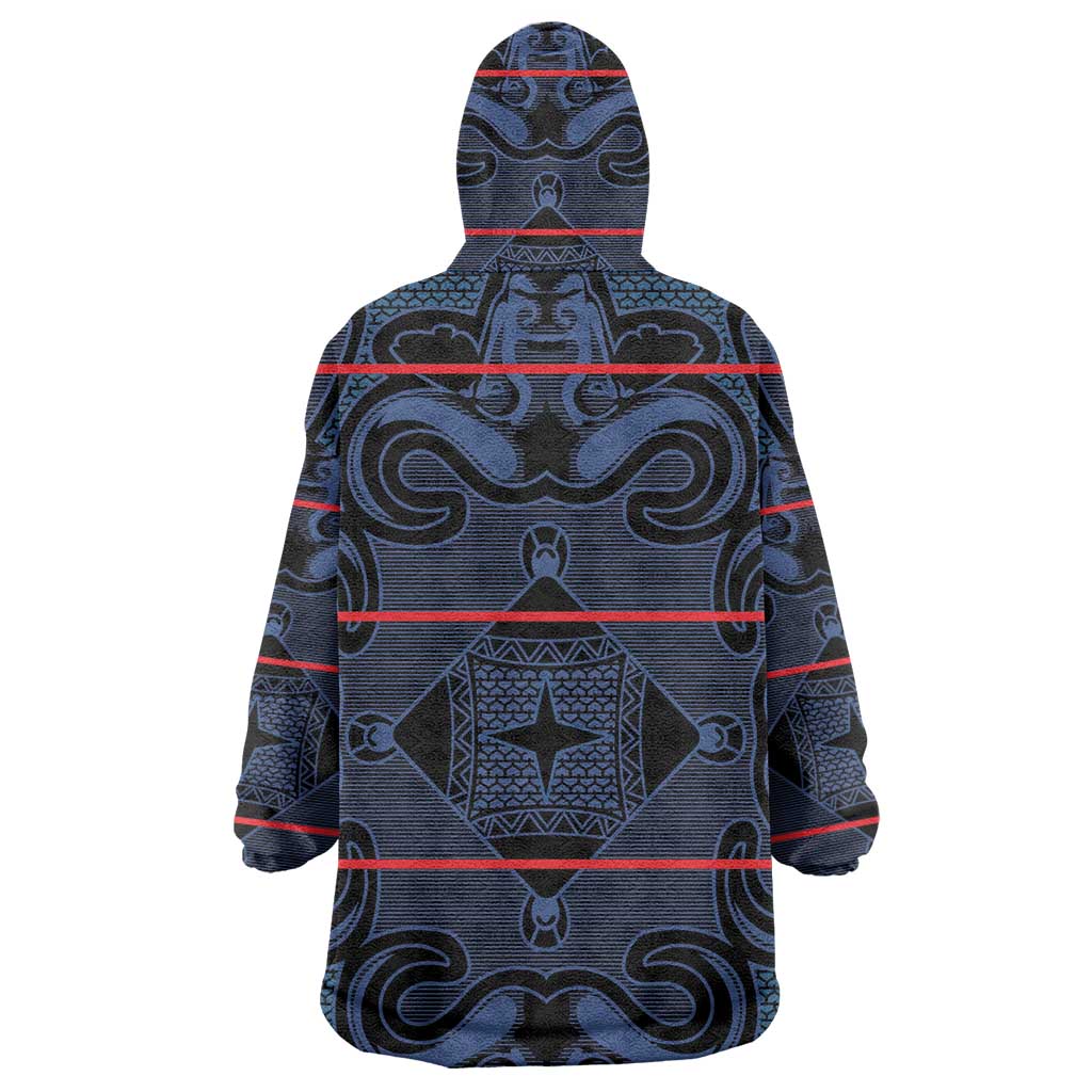 Basotho Blanket Wearable Blanket Hoodie Lesotho Motlatsi Seanamarena Heritage - Blue - African Pride