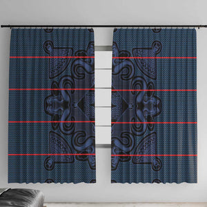 Basotho Blanket Window Curtain Lesotho Motlatsi Seanamarena Heritage - Blue - African Pride