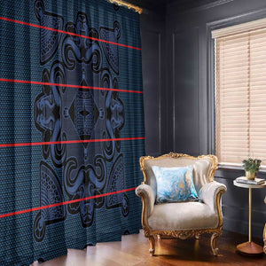 Basotho Blanket Window Curtain Lesotho Motlatsi Seanamarena Heritage - Blue - African Pride