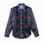 Basotho Blanket Women Casual Shirt Lesotho Motlatsi Seanamarena Heritage - Blue - African Pride