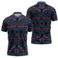 Lesotho Seanamarena - Motlatsi Zipper Polo Shirt Basotho Traditional Blanket Style - Blue
