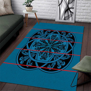 Basotho Blanket Area Rug Lesotho Kharetsa Seanamarena Heritage - Blue - African Pride