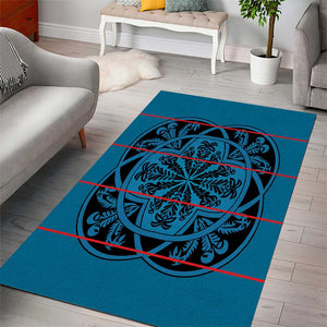 Basotho Blanket Area Rug Lesotho Kharetsa Seanamarena Heritage - Blue - African Pride