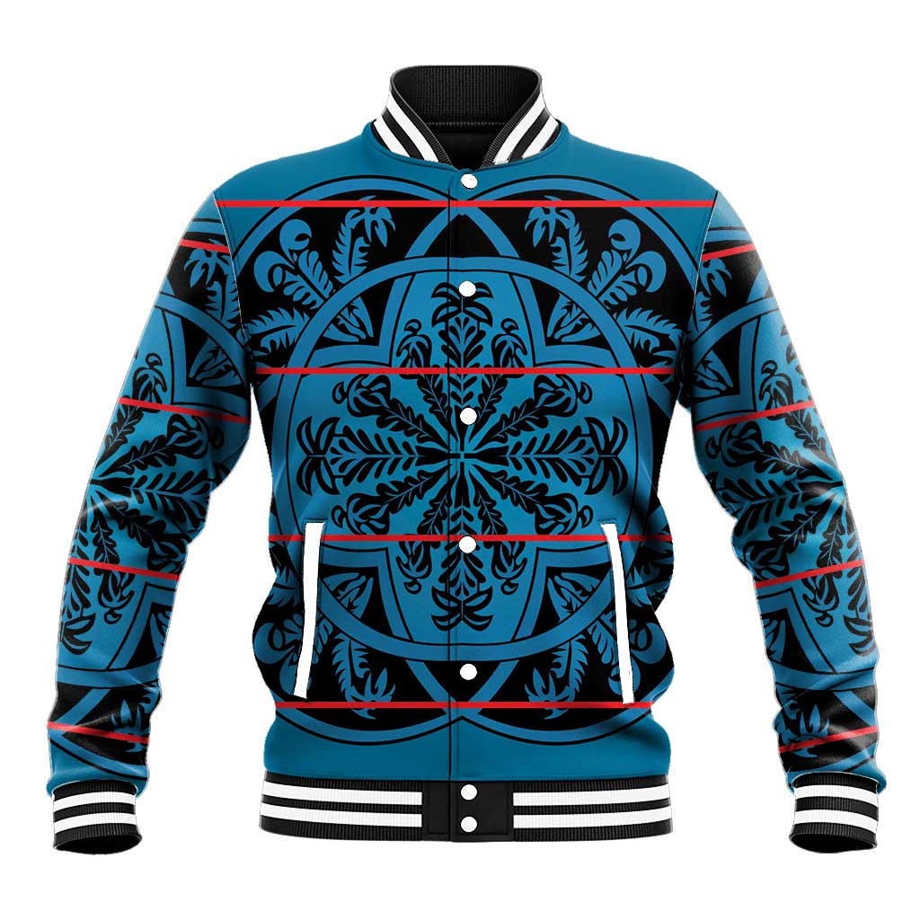 Basotho Blanket Baseball Jacket Lesotho Kharetsa Seanamarena Heritage - Blue - African Pride