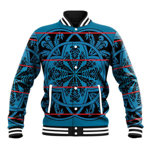 Basotho Blanket Baseball Jacket Lesotho Kharetsa Seanamarena Heritage - Blue - African Pride