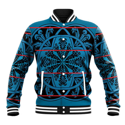 Basotho Blanket Baseball Jacket Lesotho Kharetsa Seanamarena Heritage - Blue - African Pride