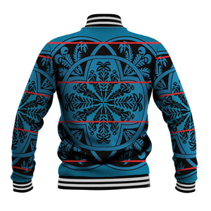 Basotho Blanket Baseball Jacket Lesotho Kharetsa Seanamarena Heritage - Blue - African Pride