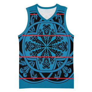Basotho Blanket Basketball Jersey Lesotho Kharetsa Seanamarena Heritage - Blue - African Pride