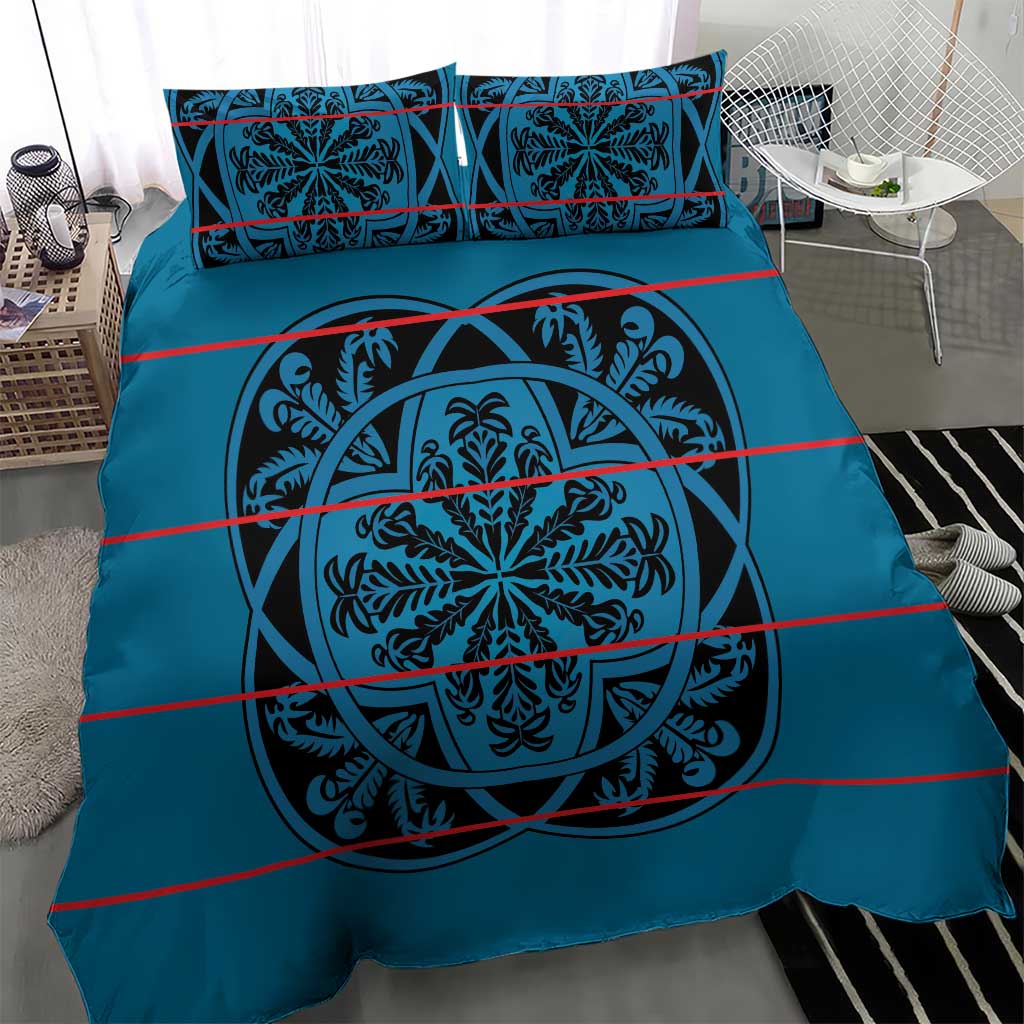Basotho Blanket Bedding Set Lesotho Kharetsa Seanamarena Heritage - Blue - African Pride