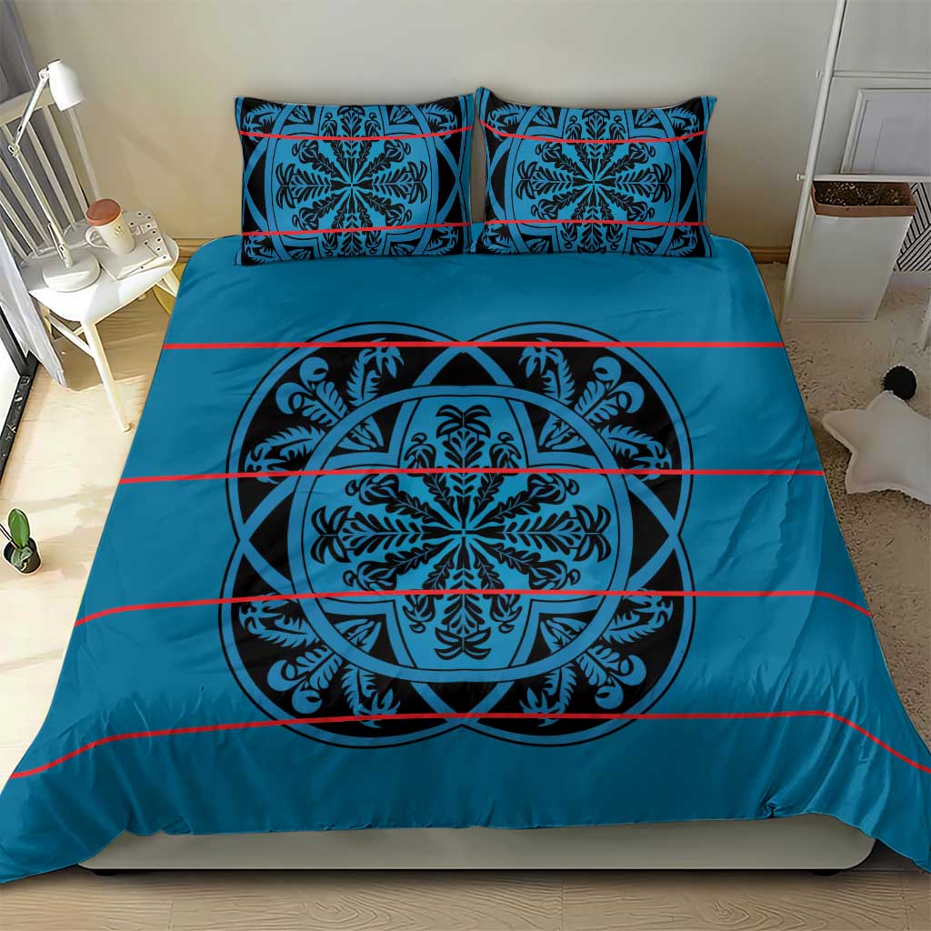 Basotho Blanket Bedding Set Lesotho Kharetsa Seanamarena Heritage - Blue - African Pride