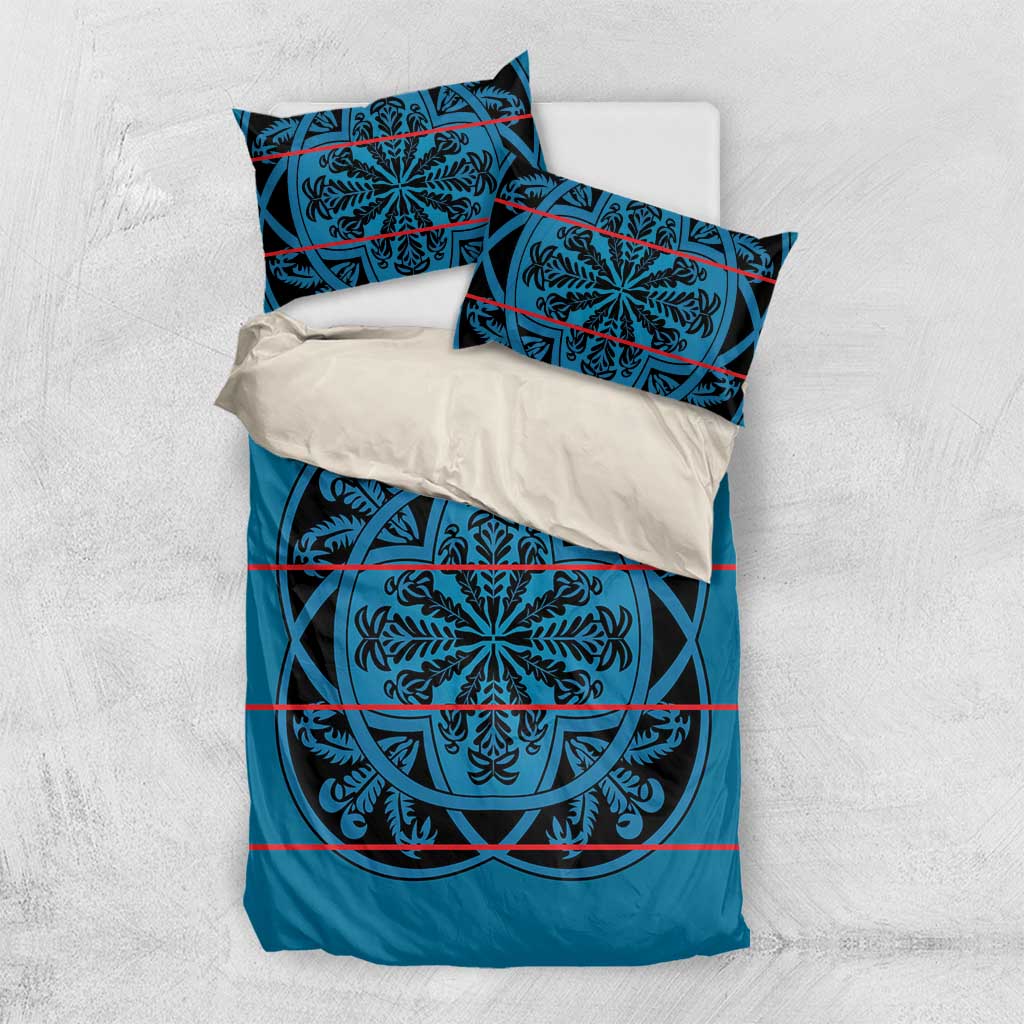 Basotho Blanket Bedding Set Lesotho Kharetsa Seanamarena Heritage - Blue - African Pride