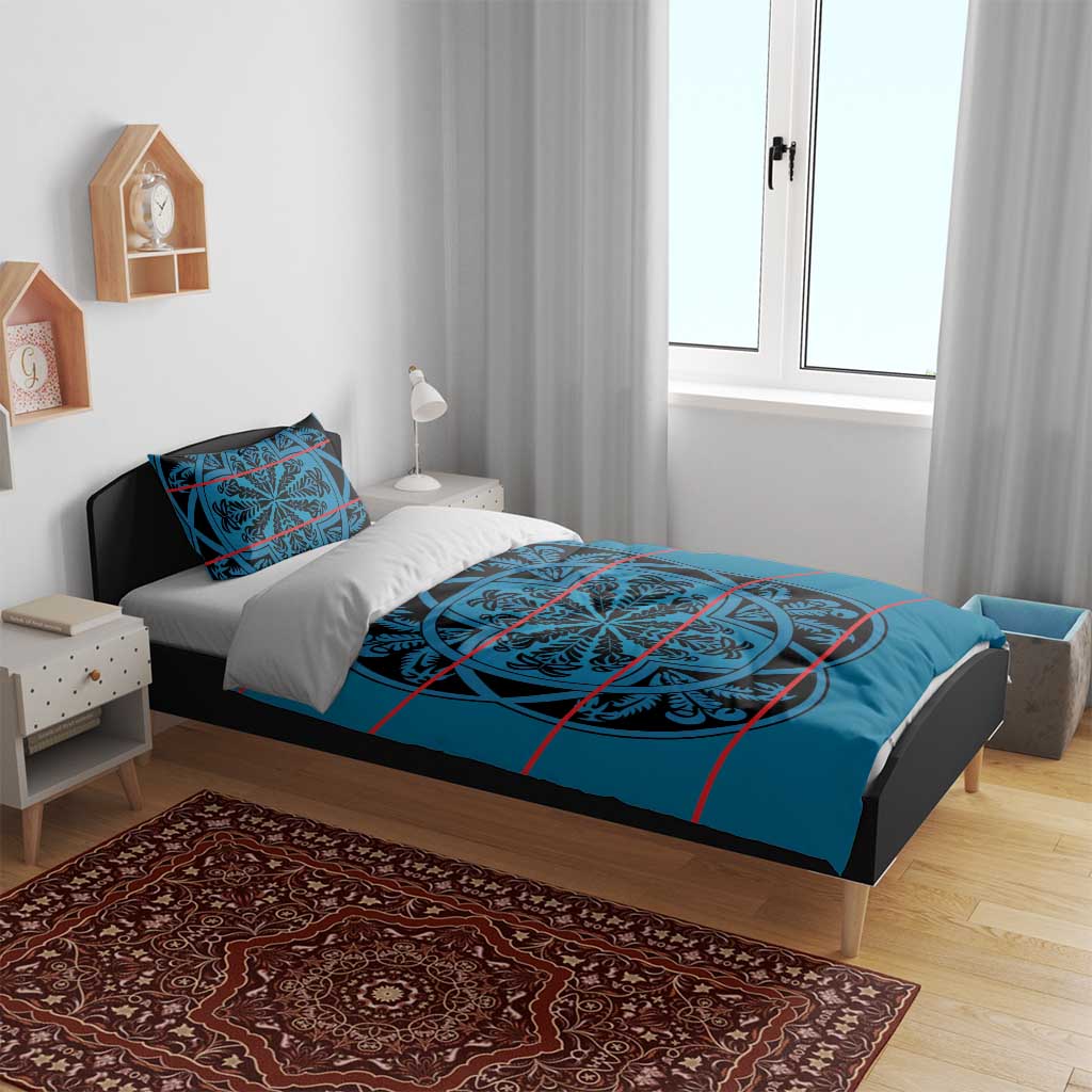 Basotho Blanket Bedding Set Lesotho Kharetsa Seanamarena Heritage - Blue - African Pride
