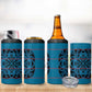 Basotho Blanket 4 in 1 Can Cooler Tumbler Lesotho Kharetsa Seanamarena Heritage - Blue - African Pride