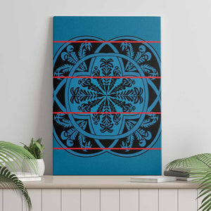 Basotho Blanket Canvas Wall Art Lesotho Kharetsa Seanamarena Heritage - Blue - African Pride