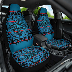 Basotho Blanket Car Seat Cover Lesotho Kharetsa Seanamarena Heritage - Blue - African Pride