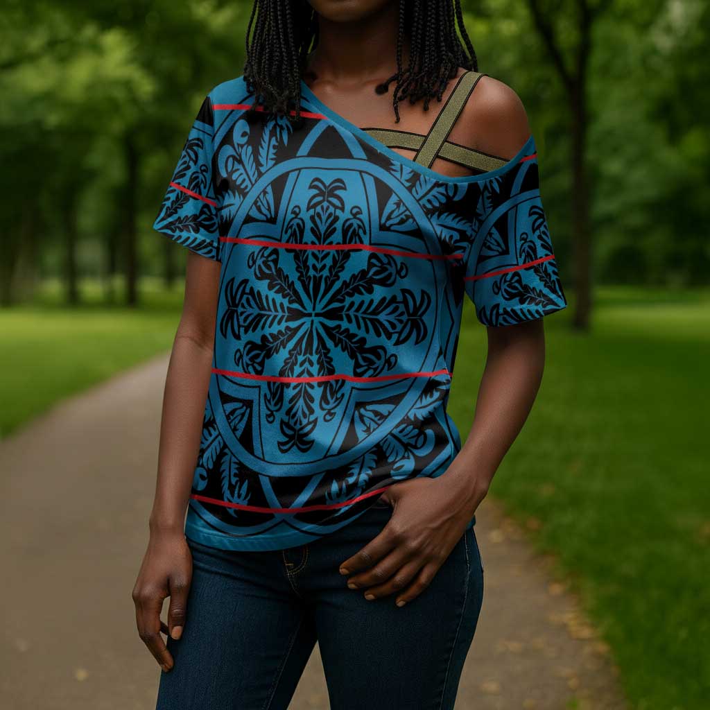 Lesotho Seanamarena - Kharetsa Cross Shoulder Shirt Basotho Traditional Blanket Style