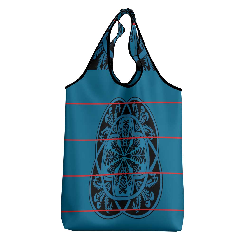 Basotho Blanket Grocery Bag Lesotho Kharetsa Seanamarena Heritage - Blue - African Pride