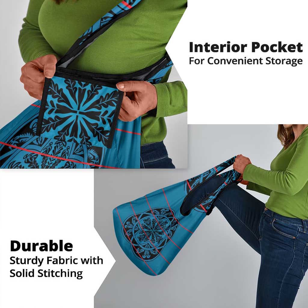 Basotho Blanket Grocery Bag Lesotho Kharetsa Seanamarena Heritage - Blue - African Pride