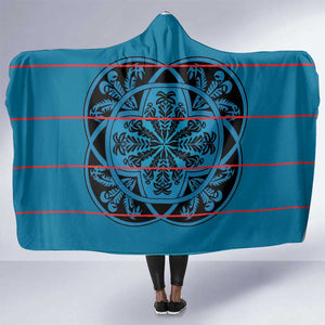 Basotho Blanket Hooded Blanket Lesotho Kharetsa Seanamarena Heritage - Blue - African Pride