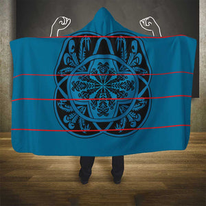 Basotho Blanket Hooded Blanket Lesotho Kharetsa Seanamarena Heritage - Blue - African Pride