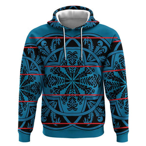 Basotho Blanket Hoodie Lesotho Kharetsa Seanamarena Heritage - Blue - African Pride