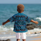 Basotho Blanket Kid Hawaiian Shirt Lesotho Kharetsa Seanamarena Heritage - Blue - African Pride