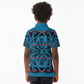 Basotho Blanket Kid Polo Shirt Lesotho Kharetsa Seanamarena Heritage - Blue - African Pride