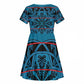 Basotho Blanket Kid Short Sleeve Dress Lesotho Kharetsa Seanamarena Heritage - Blue - African Pride