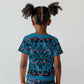 Basotho Blanket Kid T shirt Lesotho Kharetsa Seanamarena Heritage - Blue - African Pride