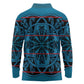 Basotho Blanket Long Sleeve Polo Shirt Lesotho Kharetsa Seanamarena Heritage - Blue - African Pride