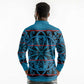 Basotho Blanket Long Sleeve Polo Shirt Lesotho Kharetsa Seanamarena Heritage - Blue - African Pride