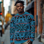 Basotho Blanket Long Sleeve Shirt Lesotho Kharetsa Seanamarena Heritage - Blue - African Pride